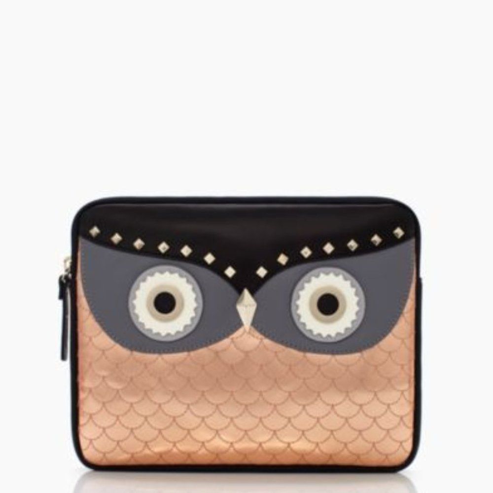 Kate Spade Owl Sleeve Hoot iPad Cosmetic Art Deco Case Clutch
